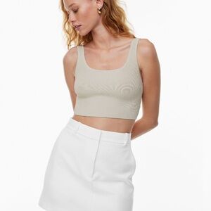 Aritzia Babaton Sculpt Knit Squareneck Cropped Tank, size medium